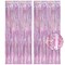 2 Packs Pink Tinsel Curtain Party Backdrop - Foil Fringe Curtain Lilac Pink Party Streamers for Birthdays Girl Princess Bachelorette Euphoria Theme Party Decorations